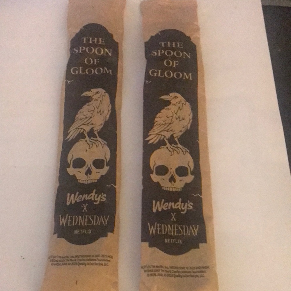 Wendy's x Wednesday 'The Spoon of Gloom' Collectible Spoon Packets -